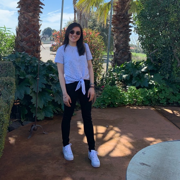 Gingham check front tie top - Picture 5 of 5